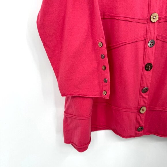 Multiples pink assorted Button raw edge lagenlook art to wear woman’s size 2X - Picture 7 of 9